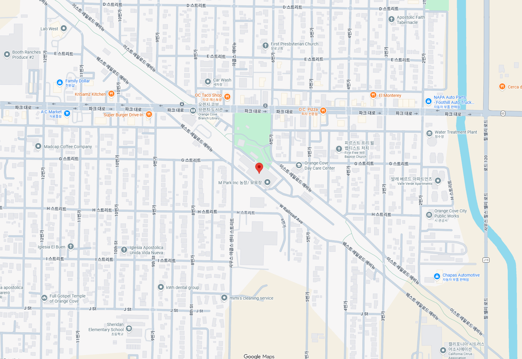 Map showing the Mpark office